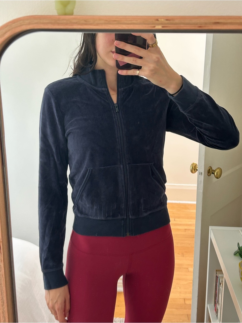 Sunday Best Navy Velour Bomber Jacket